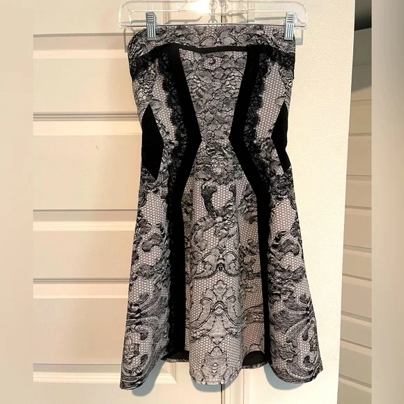 BCBGMaxAzria | Dresses | Bcbg Strapless Lacy Dress | Poshmark
